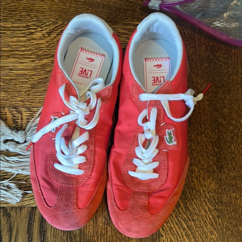 Lacoste Vibrant Red Sneakers with White Accents